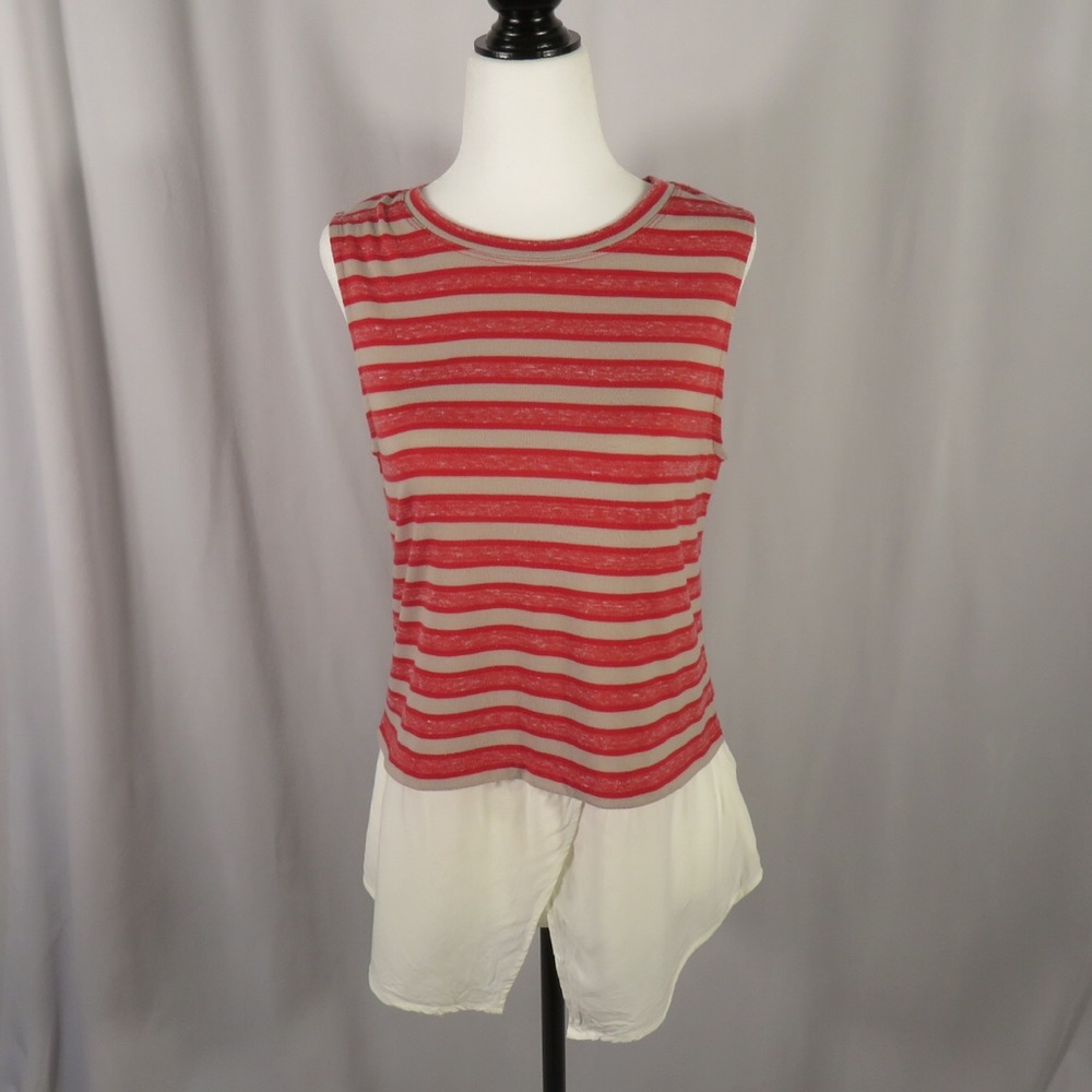 Sanctuary Red and Gray Striped Sleeveless Top Size S